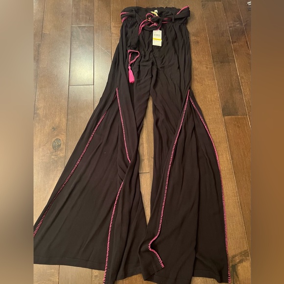 Trina Turk Black Slit wide leg pants size M - Picture 3 of 9